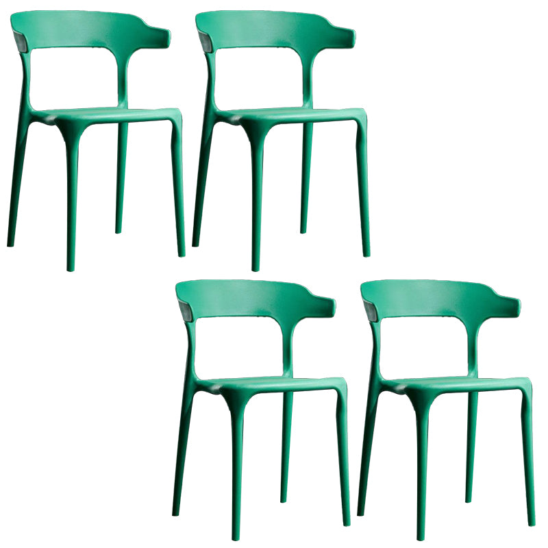 Plastic Modern Dining Chair Open Back Dining Side Chair for Kitchen