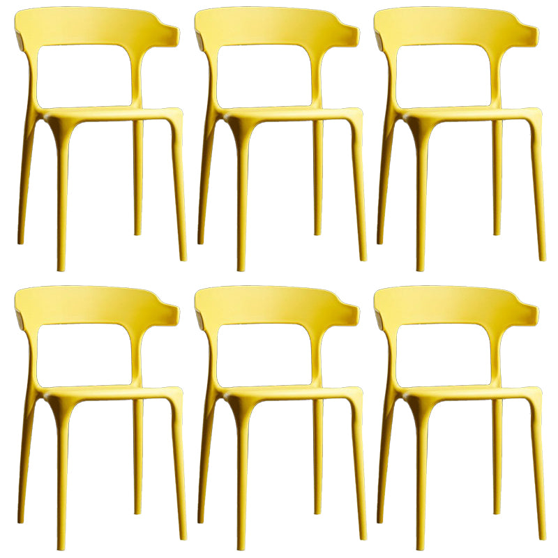 Plastic Modern Dining Chair Open Back Dining Side Chair for Kitchen