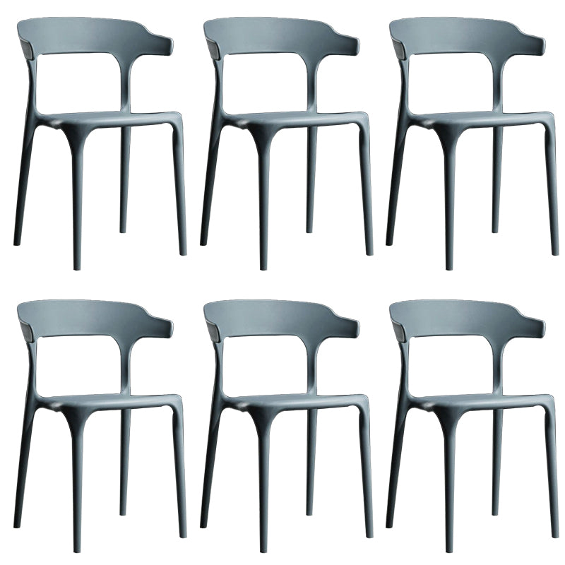 Plastic Modern Dining Chair Open Back Dining Side Chair for Kitchen