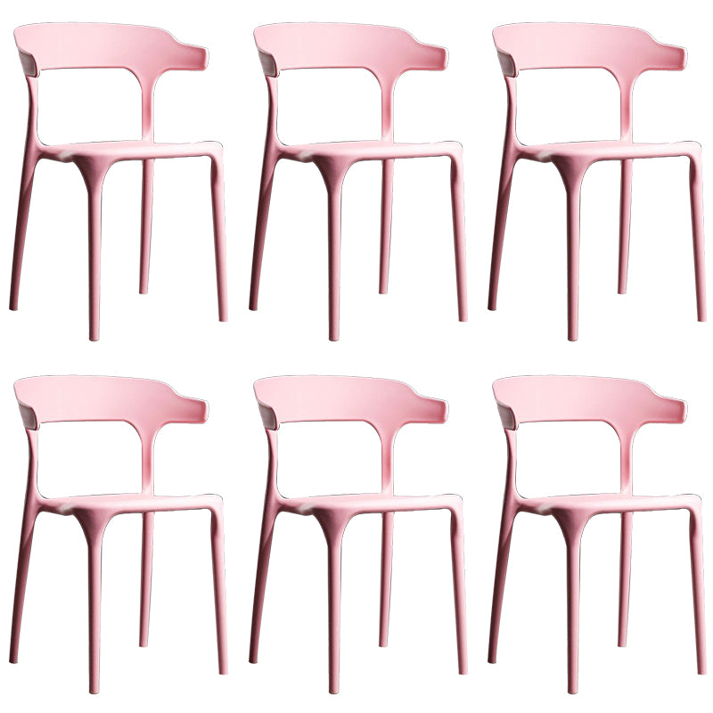 Plastic Modern Dining Chair Open Back Dining Side Chair for Kitchen
