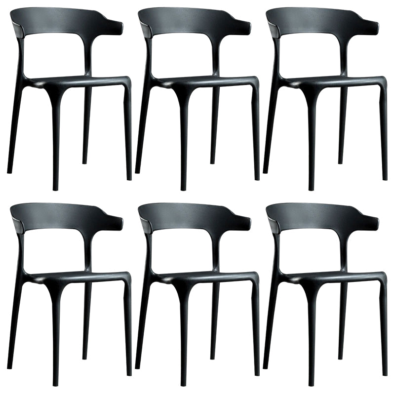 Plastic Modern Dining Chair Open Back Dining Side Chair for Kitchen