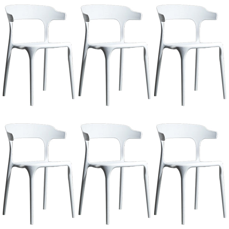 Plastic Modern Dining Chair Open Back Dining Side Chair for Kitchen