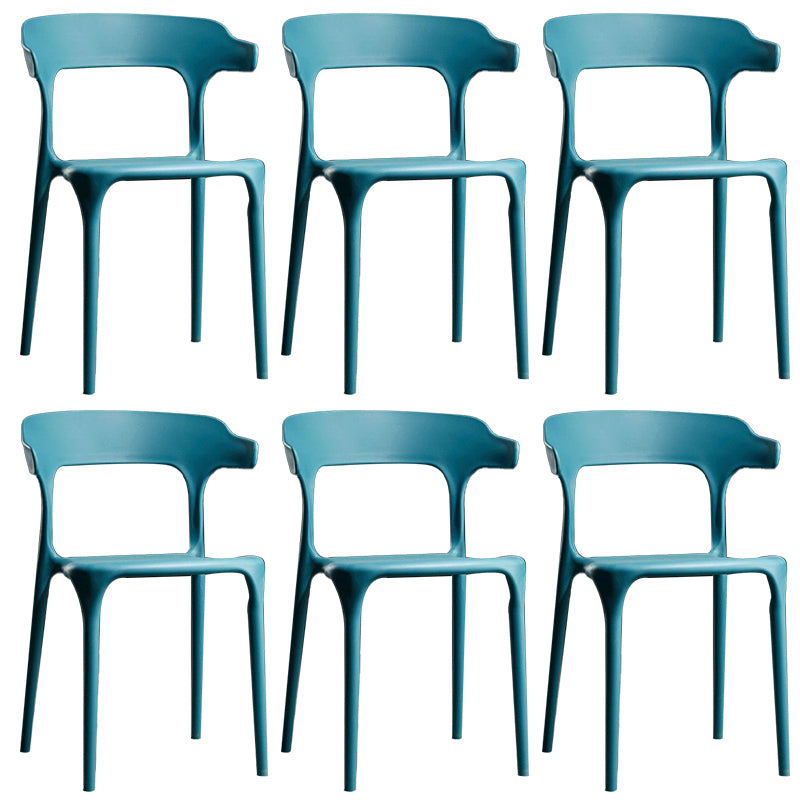 Plastic Modern Dining Chair Open Back Dining Side Chair for Kitchen