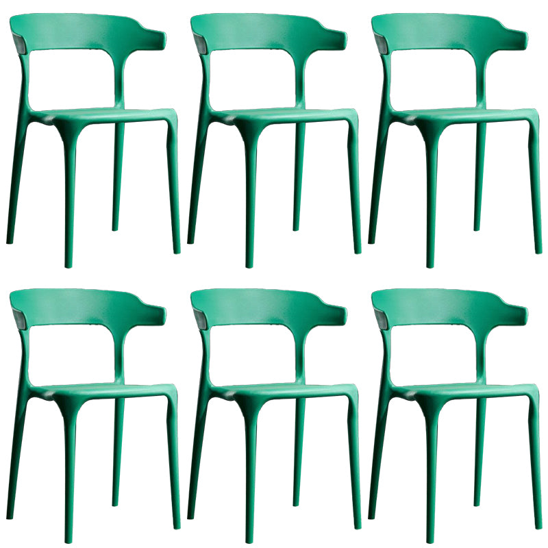 Plastic Modern Dining Chair Open Back Dining Side Chair for Kitchen