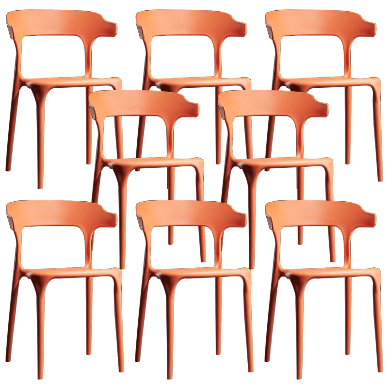 Plastic Modern Dining Chair Open Back Dining Side Chair for Kitchen
