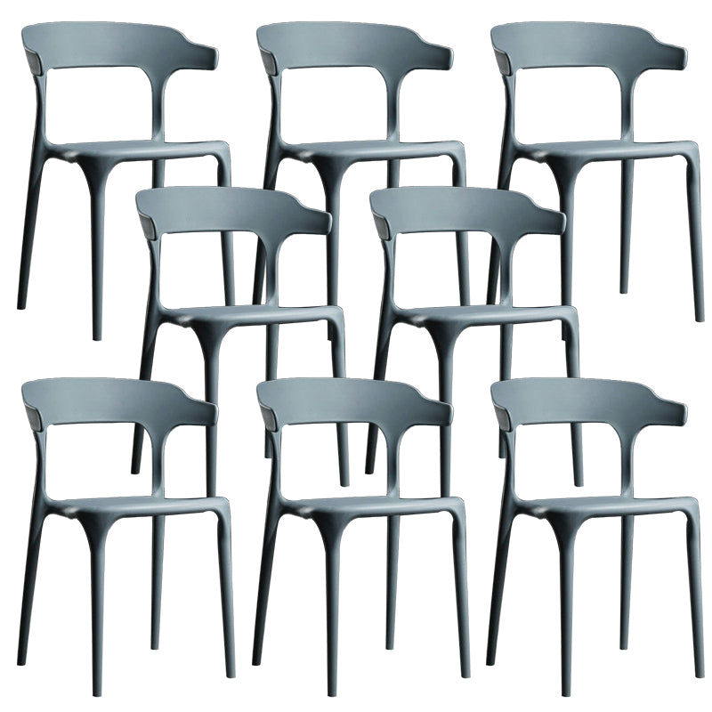 Plastic Modern Dining Chair Open Back Dining Side Chair for Kitchen