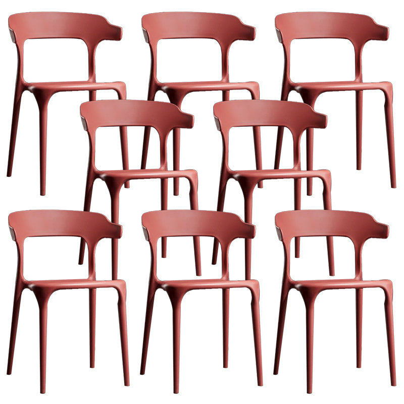 Plastic Modern Dining Chair Open Back Dining Side Chair for Kitchen