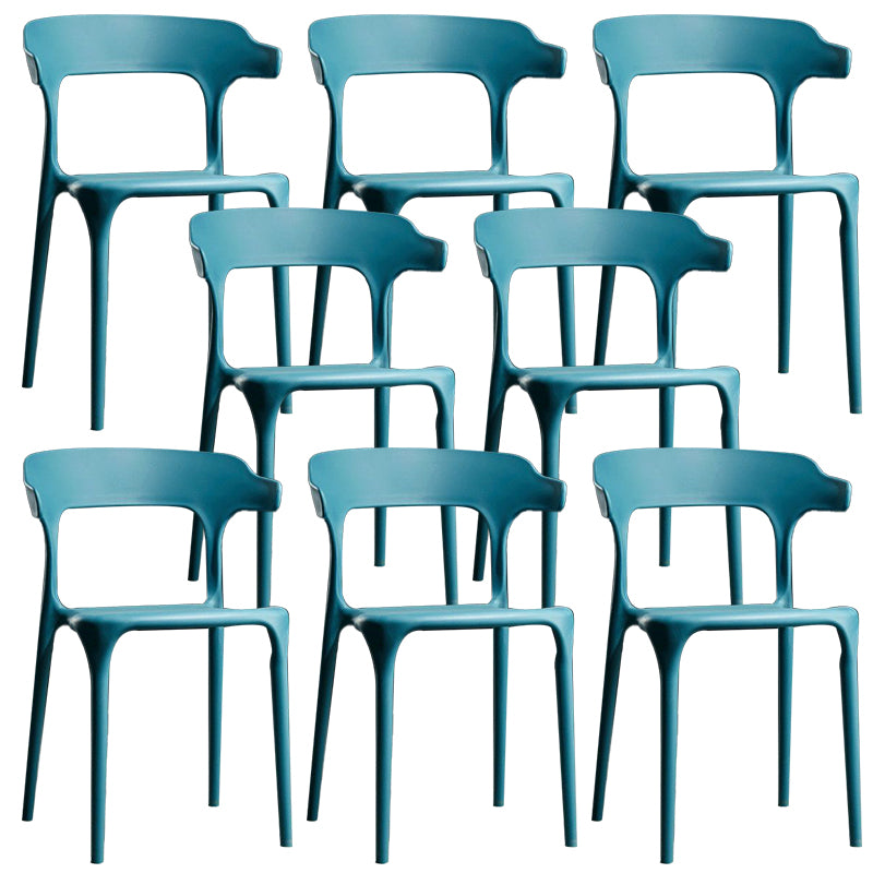 Plastic Modern Dining Chair Open Back Dining Side Chair for Kitchen