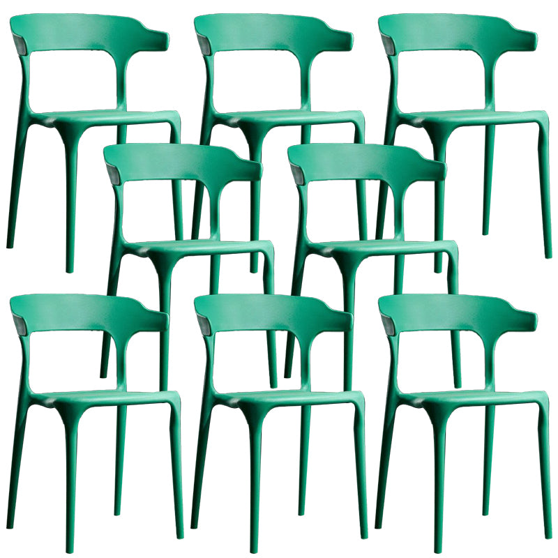 Plastic Modern Dining Chair Open Back Dining Side Chair for Kitchen