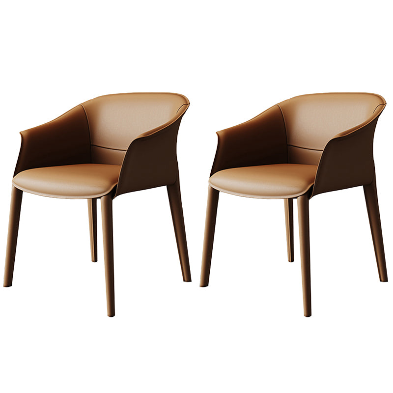 Modern Style Arm Chair Metal Solid Back Dining Room Chair for Kitchen