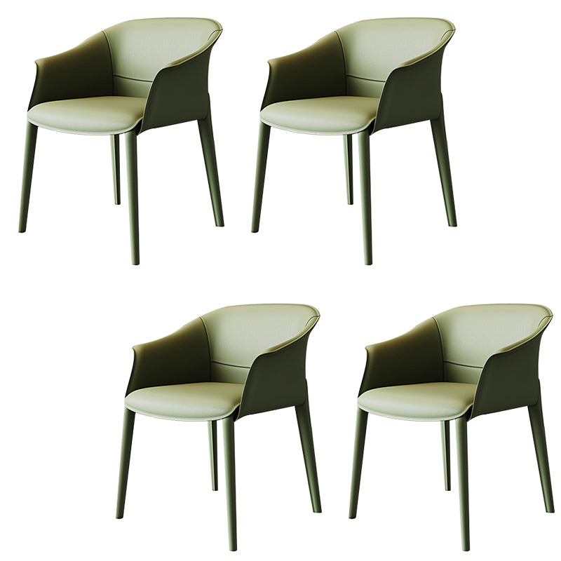 Modern Style Arm Chair Metal Solid Back Dining Room Chair for Kitchen