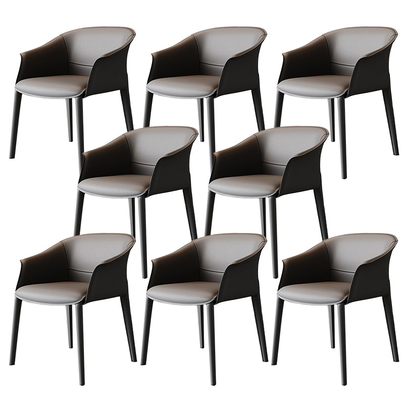 Modern Style Arm Chair Metal Solid Back Dining Room Chair for Kitchen