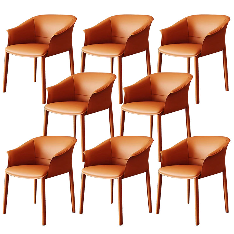 Modern Style Arm Chair Metal Solid Back Dining Room Chair for Kitchen