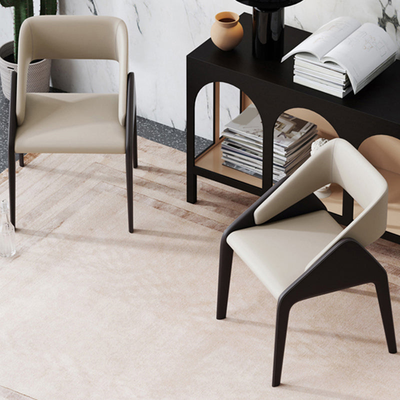 Modern Style Arm Chair Metal Open Back Dining Room Chair for Kitchen