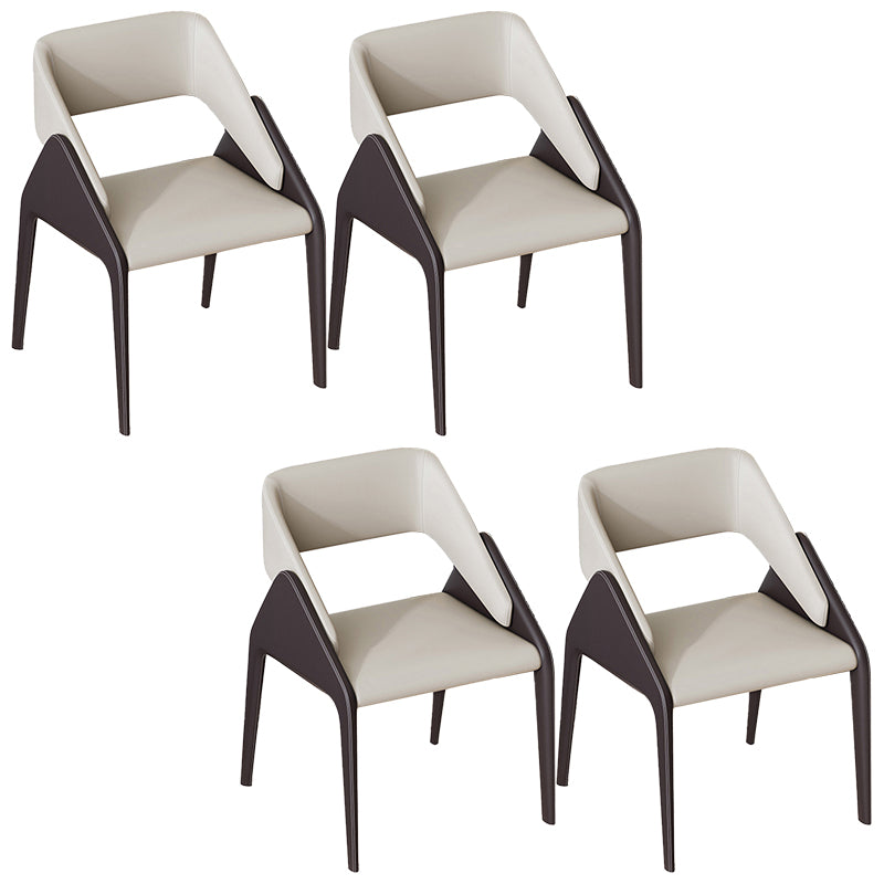 Modern Style Arm Chair Metal Open Back Dining Room Chair for Kitchen