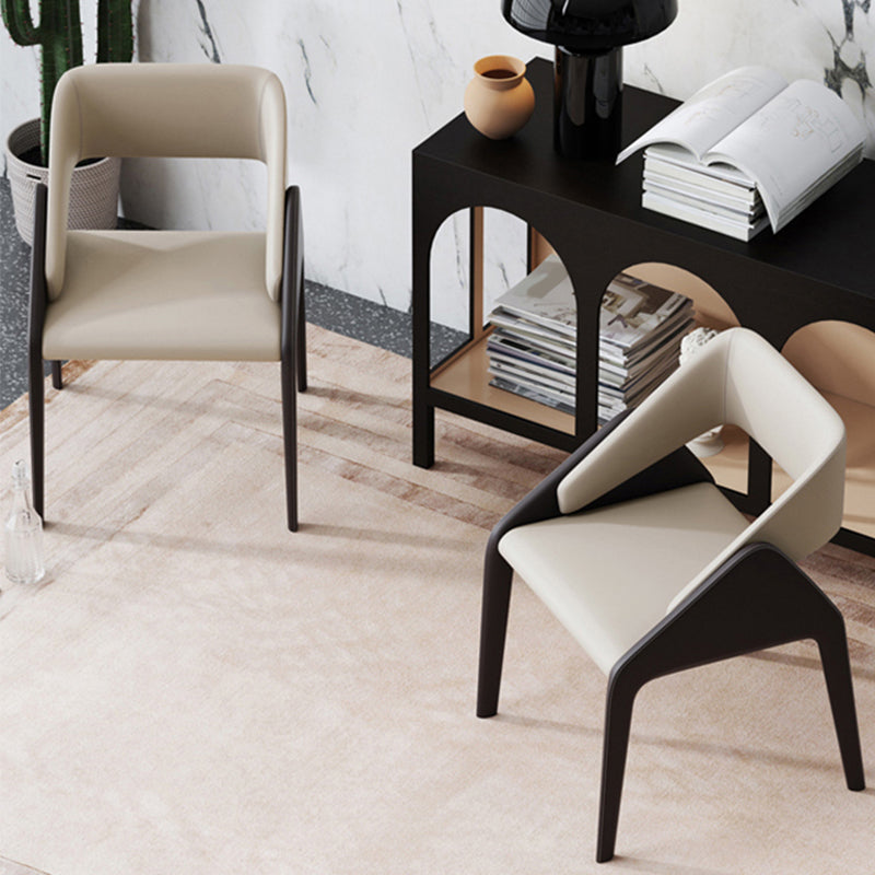 Modern Style Arm Chair Metal Open Back Dining Room Chair for Kitchen