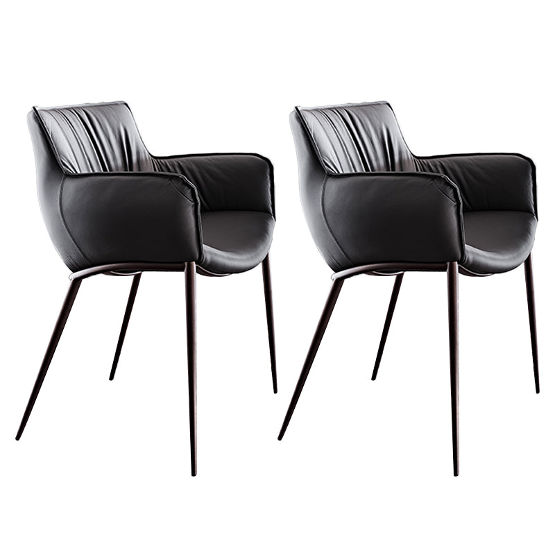 Industrial Arm Chair Metal Solid Back Dining Room Chair for Kitchen