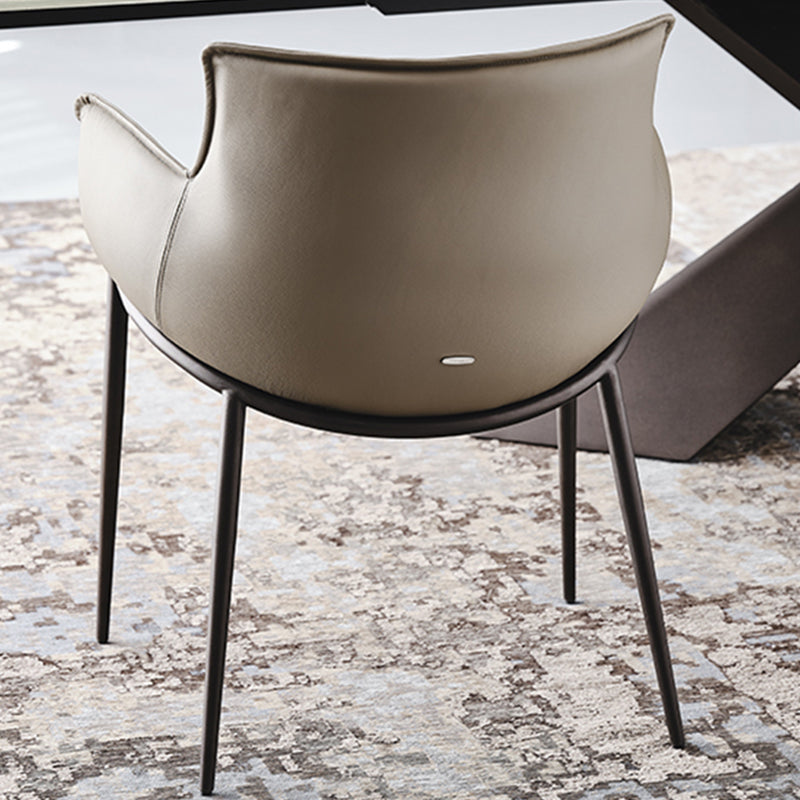 Industrial Arm Chair Metal Solid Back Dining Room Chair for Kitchen