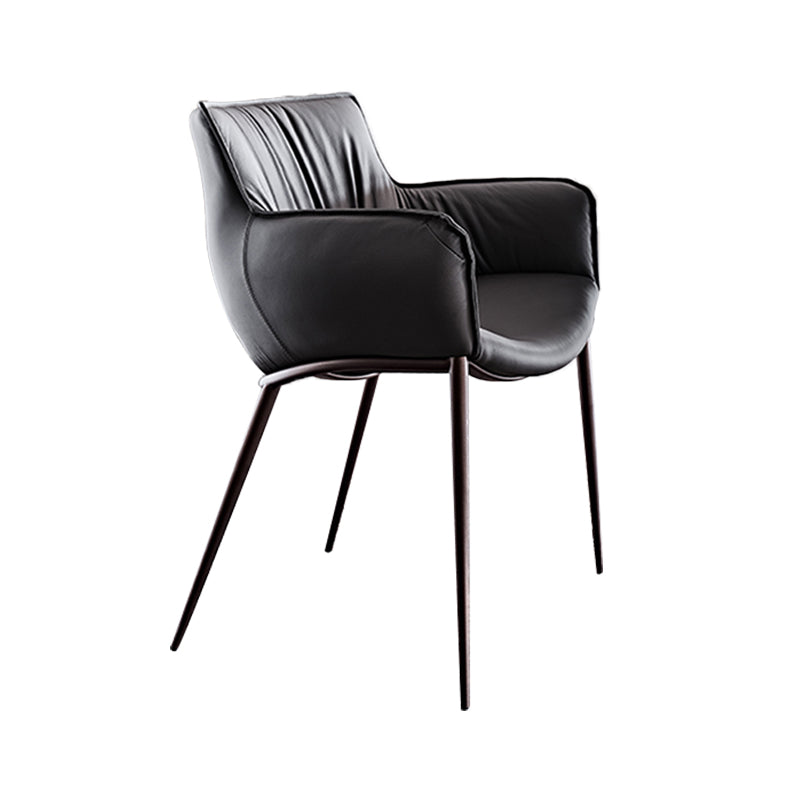 Industrial Arm Chair Metal Solid Back Dining Room Chair for Kitchen