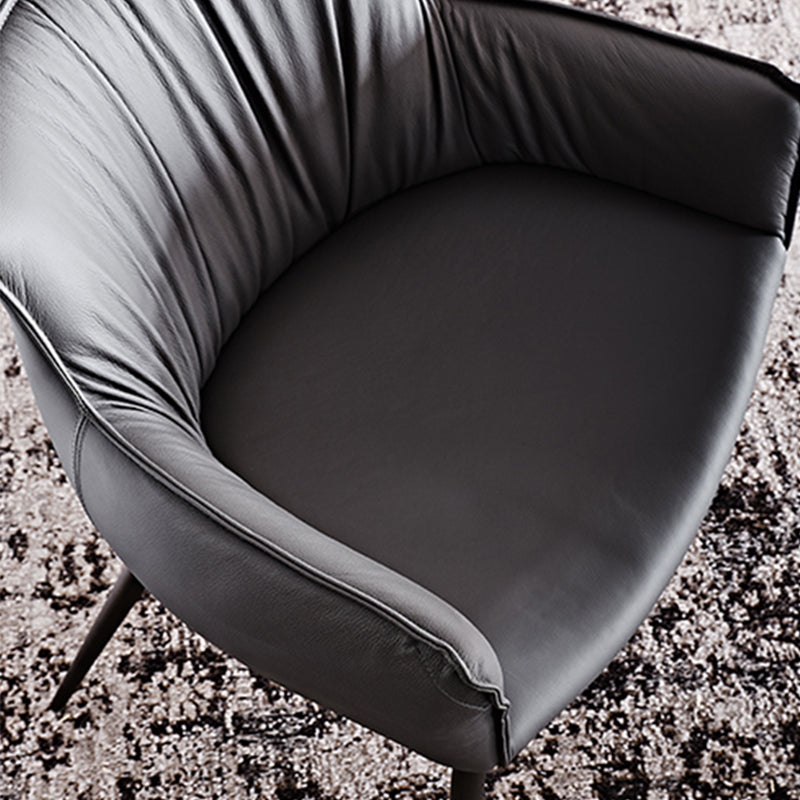 Industrial Arm Chair Metal Solid Back Dining Room Chair for Kitchen