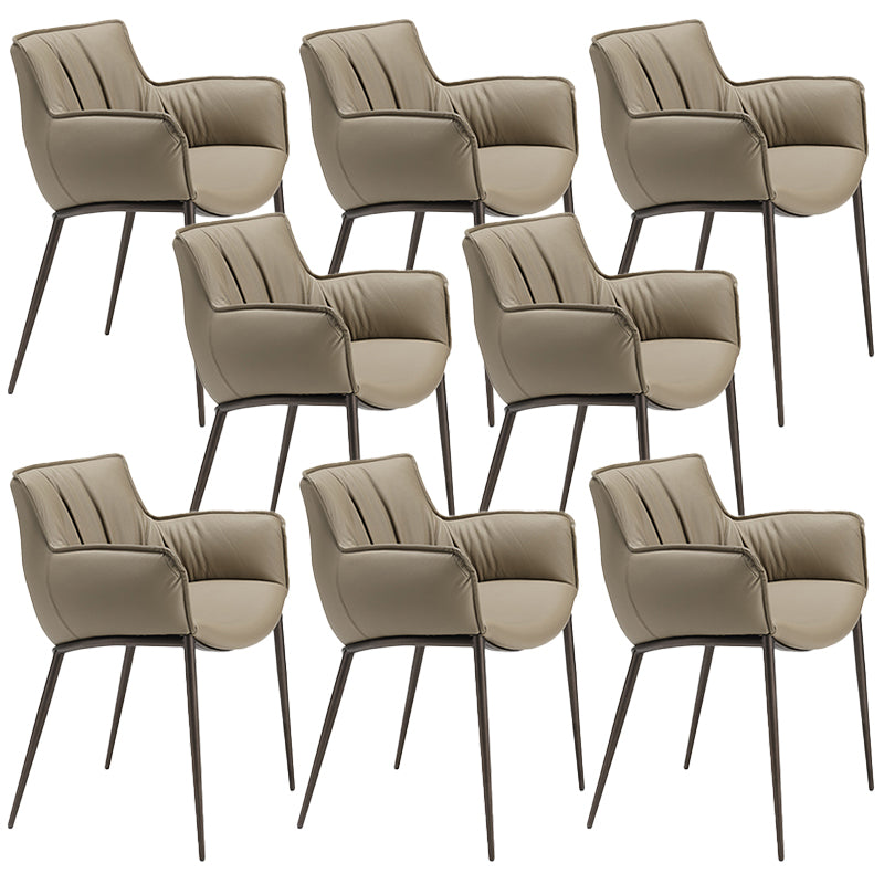 Industrial Arm Chair Metal Solid Back Dining Room Chair for Kitchen