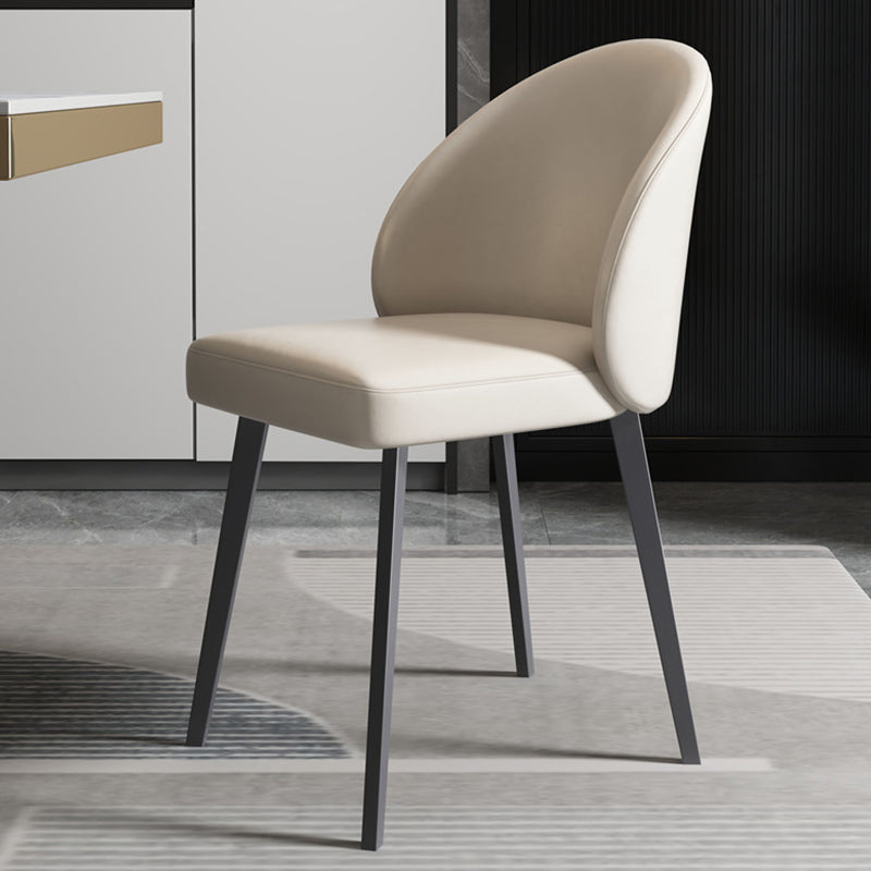 Industrial Style Side Chair Solid Back Metal Dining Room Chair for Kitchen