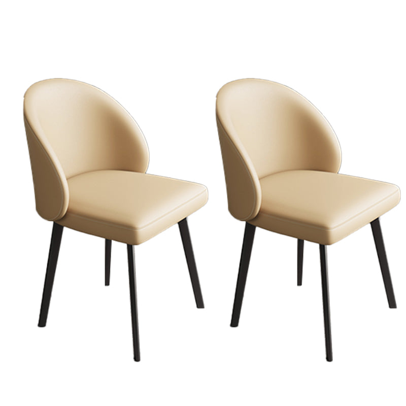 Industrial Style Side Chair Solid Back Metal Dining Room Chair for Kitchen