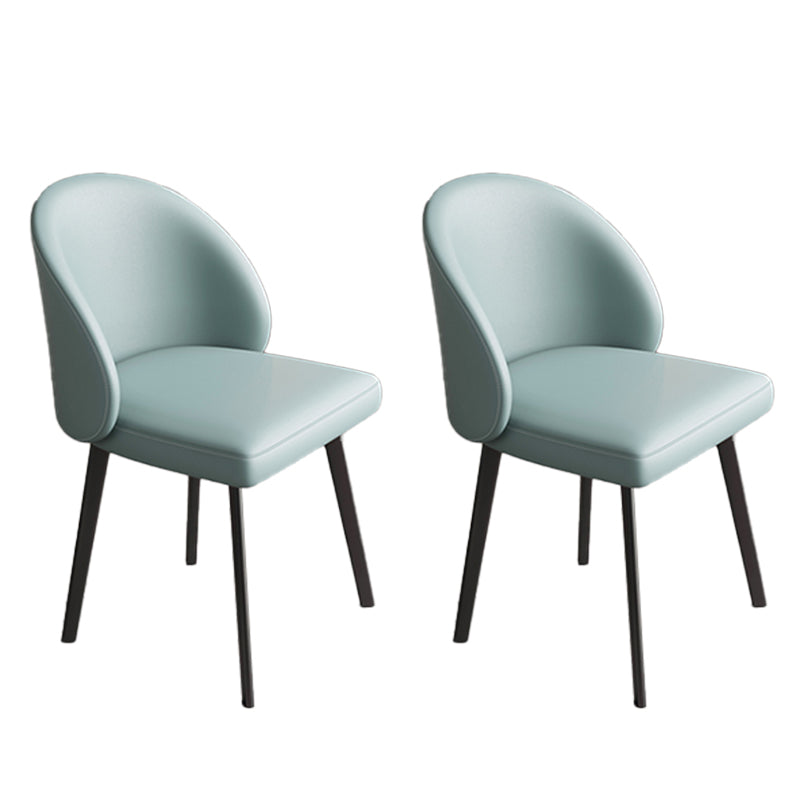 Industrial Style Side Chair Solid Back Metal Dining Room Chair for Kitchen