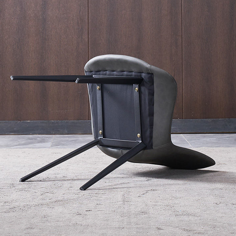 Industrial Style Side Chair Metal Solid Back Dining Room Chair for Kitchen