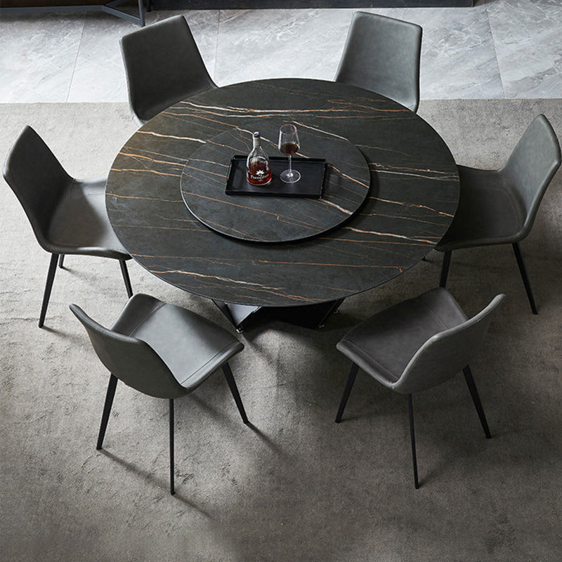 Industrial Style Side Chair Metal Solid Back Dining Room Chair for Kitchen