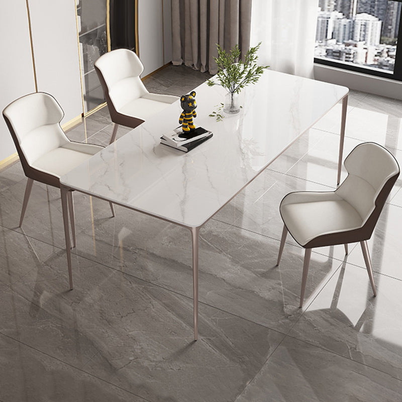 Modern Style Side Chair Metal Solid Back Dining Room Chair for Kitchen