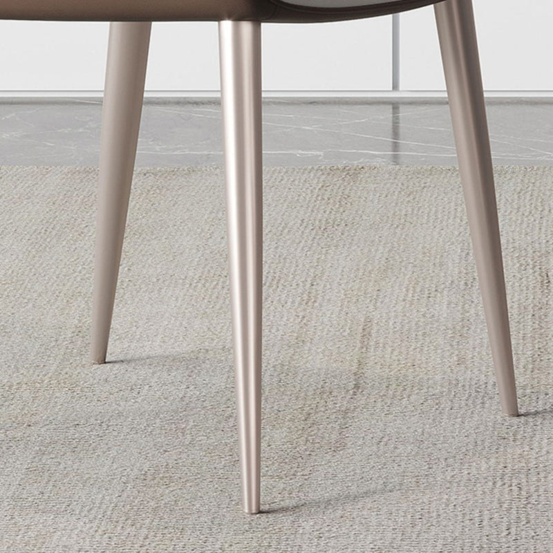 Modern Style Side Chair Metal Solid Back Dining Room Chair for Kitchen