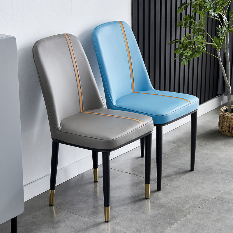 Faux Leather Dining Chairs Parsons Armless Dining Side Chair