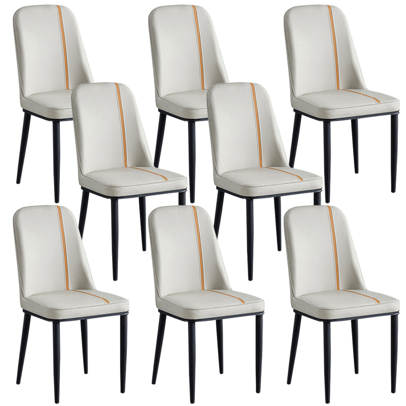 Faux Leather Dining Chairs Parsons Armless Dining Side Chair