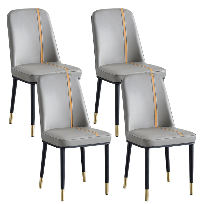 Faux Leather Dining Chairs Parsons Armless Dining Side Chair