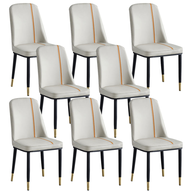 Faux Leather Dining Chairs Parsons Armless Dining Side Chair