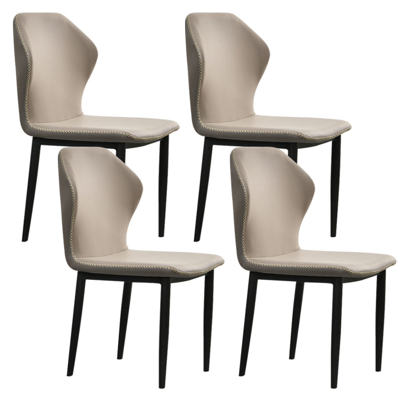 Faux Leather Dining Chairs 17.3" Wide Wingback Parsons Chair Set