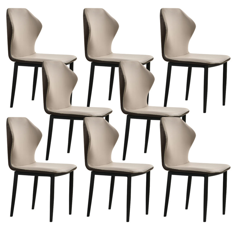 Faux Leather Dining Chairs 17.3" Wide Wingback Parsons Chair Set