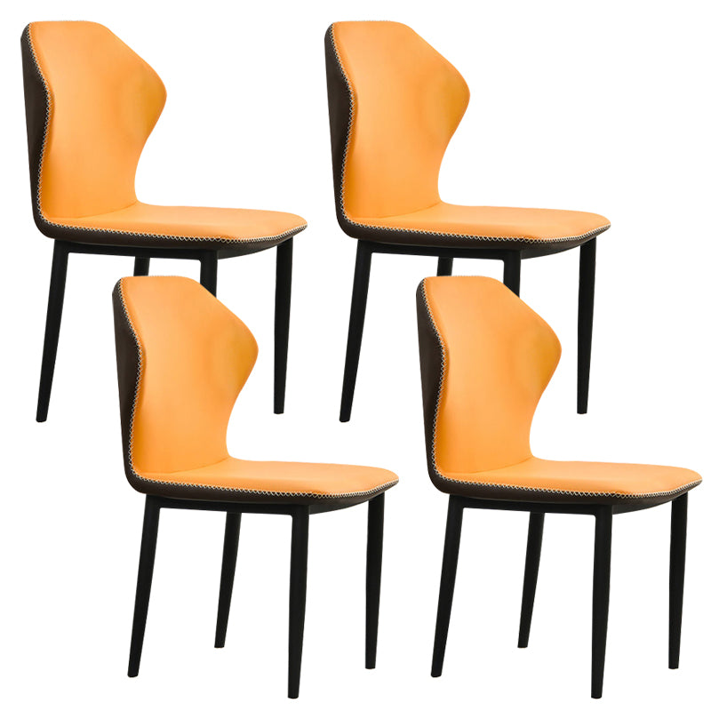 Faux Leather Dining Chairs 17.3" Wide Wingback Parsons Chair Set