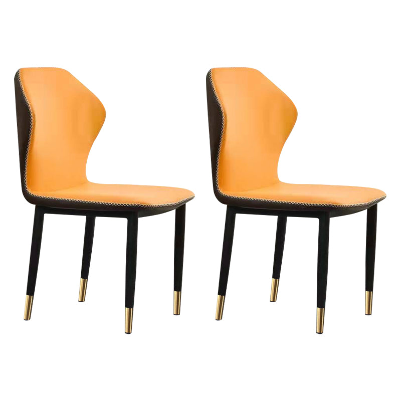 Faux Leather Dining Chairs 17.3" Wide Wingback Parsons Chair Set