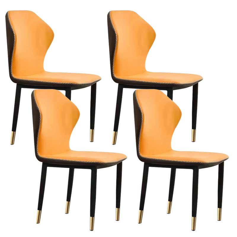 Faux Leather Dining Chairs 17.3" Wide Wingback Parsons Chair Set