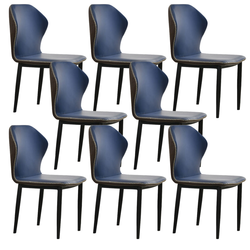Faux Leather Dining Chairs 17.3" Wide Wingback Parsons Chair Set