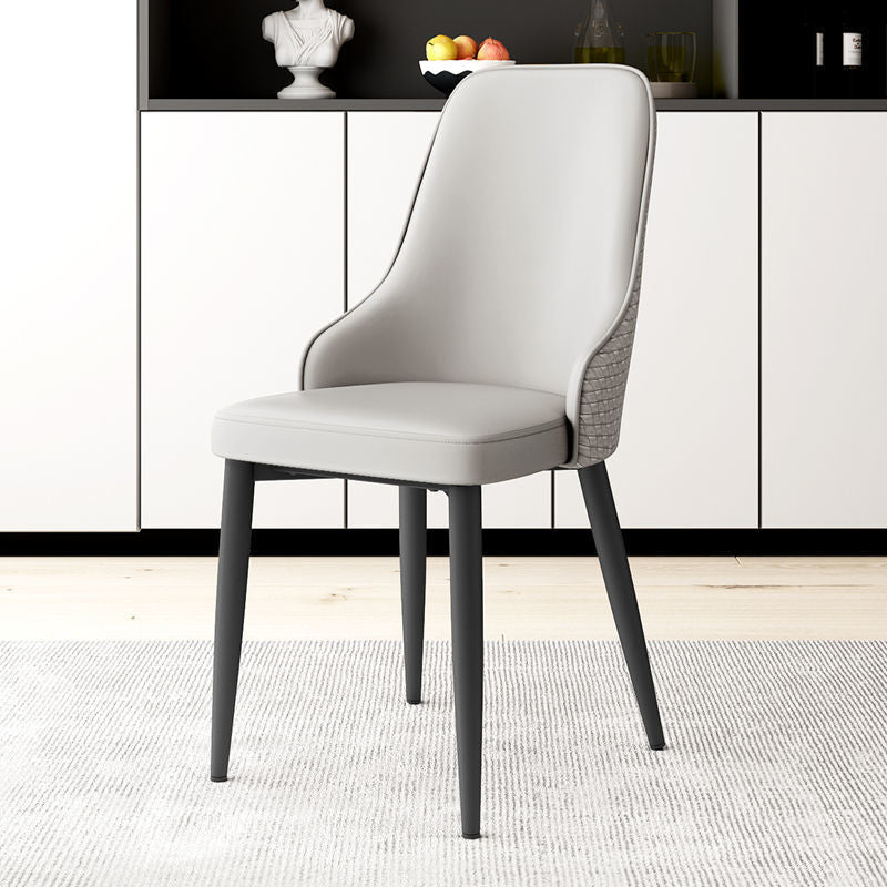 Leather Dining Chair Parsons Armless Side Chair for Restaurant