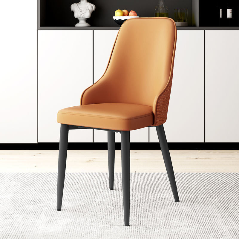 Leather Dining Chair Parsons Armless Side Chair for Restaurant