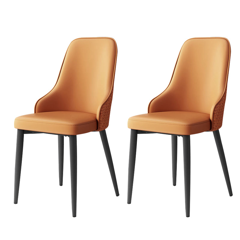 Leather Dining Chair Parsons Armless Side Chair for Restaurant