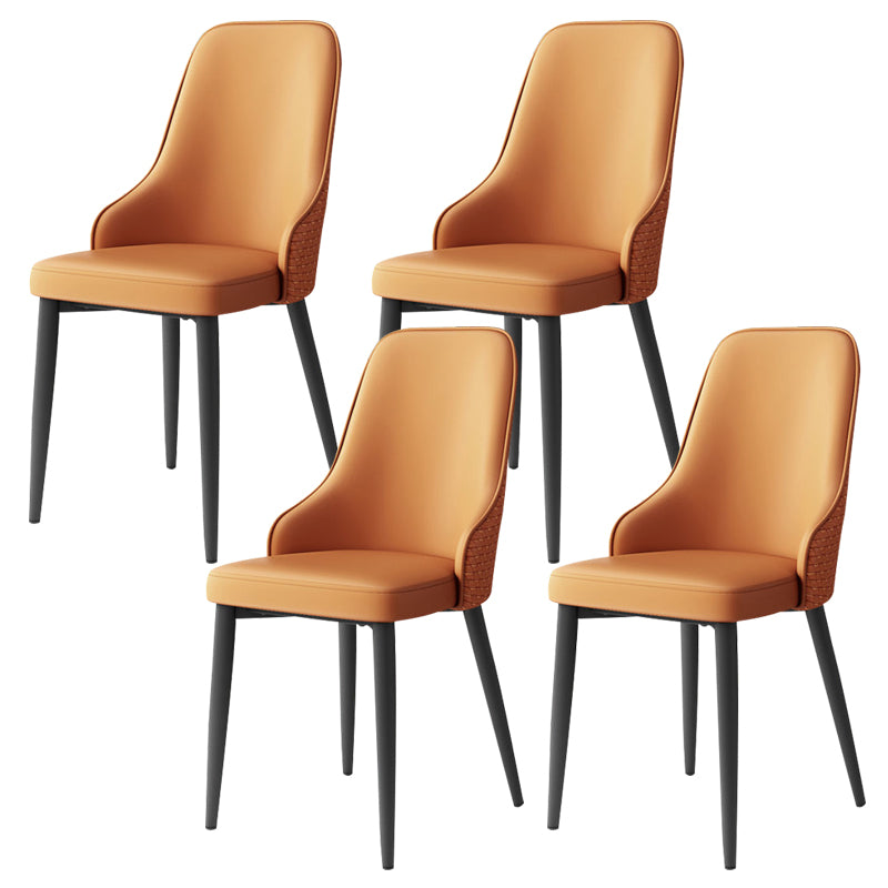 Leather Dining Chair Parsons Armless Side Chair for Restaurant