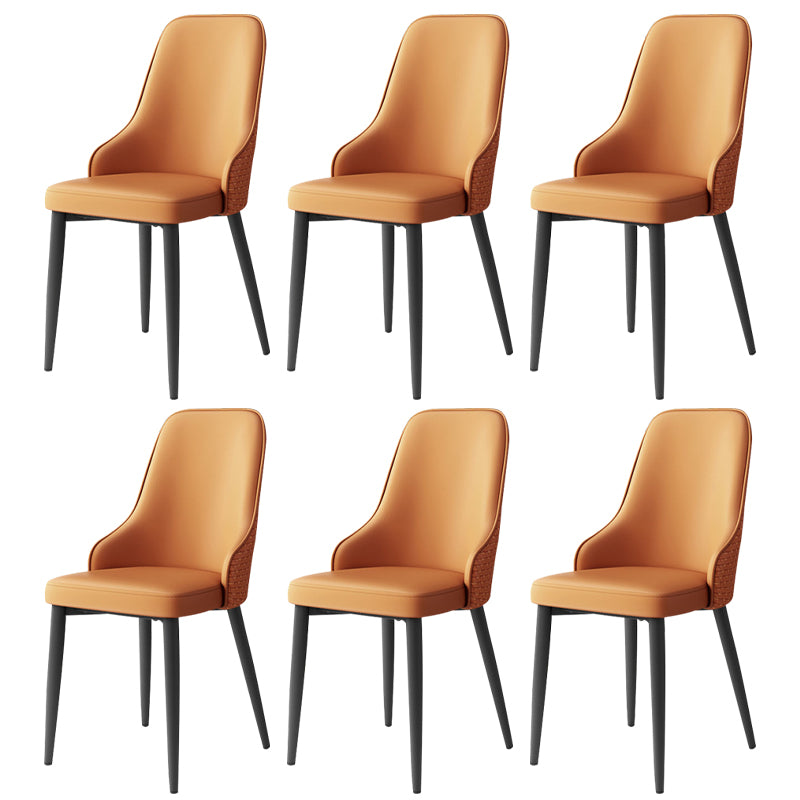 Leather Dining Chair Parsons Armless Side Chair for Restaurant