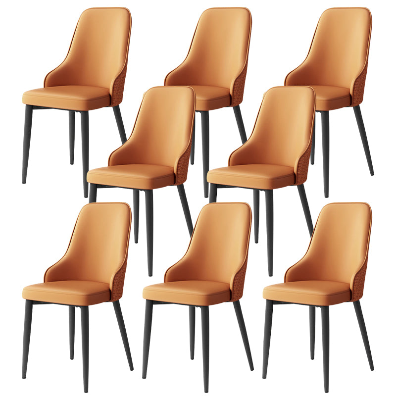 Leather Dining Chair Parsons Armless Side Chair for Restaurant