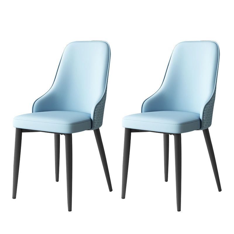 Leather Dining Chair Parsons Armless Side Chair for Restaurant