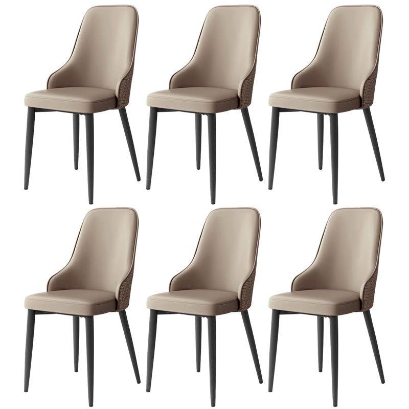Leather Dining Chair Parsons Armless Side Chair for Restaurant